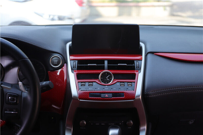 Console AC Switch Control Panel Trim Fit for Lexus NX 2015-2020 Red Carbon Fiber
