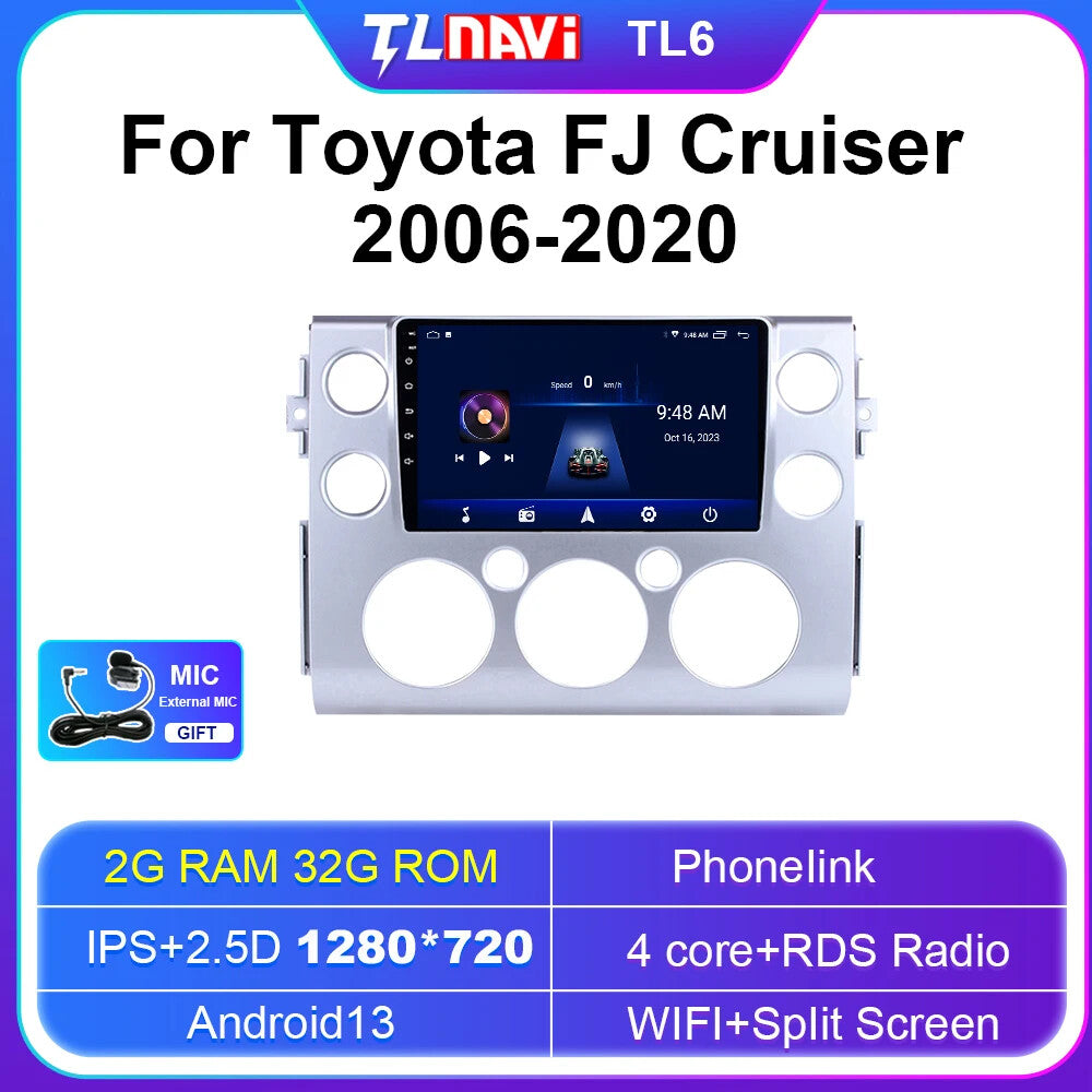 for Toyota FJ Cruiser 2006-2020 Car Radio Carplay GPS Multimedia Player Screen
