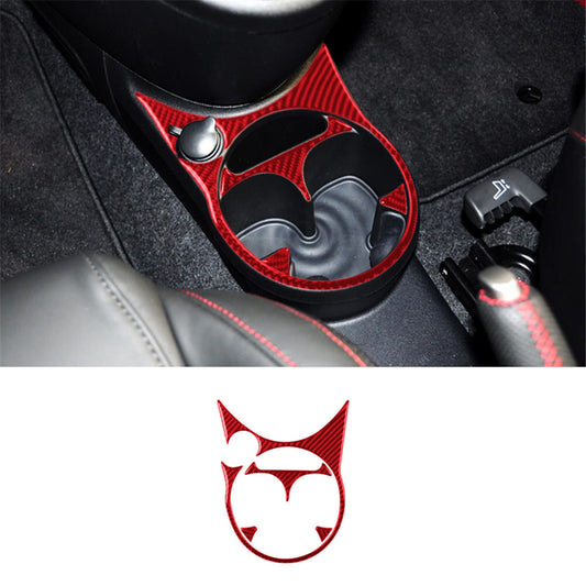 4X Red Carbon Fiber Interior Decor Floor Console Trim For 2012-2015 for Fiat 500