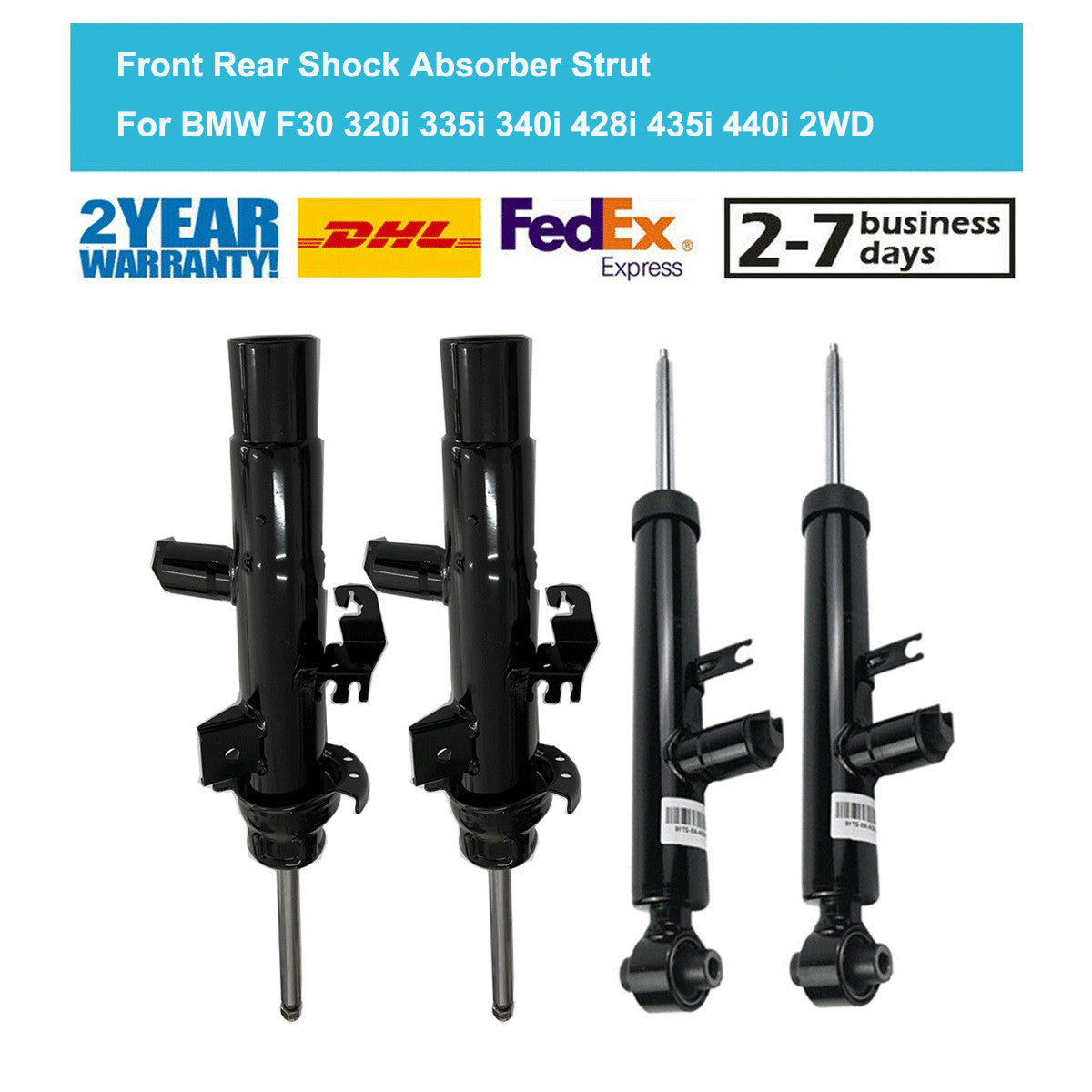 4x Front Rear Shock Absorber w/EDC for BMW F30 320i 330i 335i 340i 428i 435i RWD