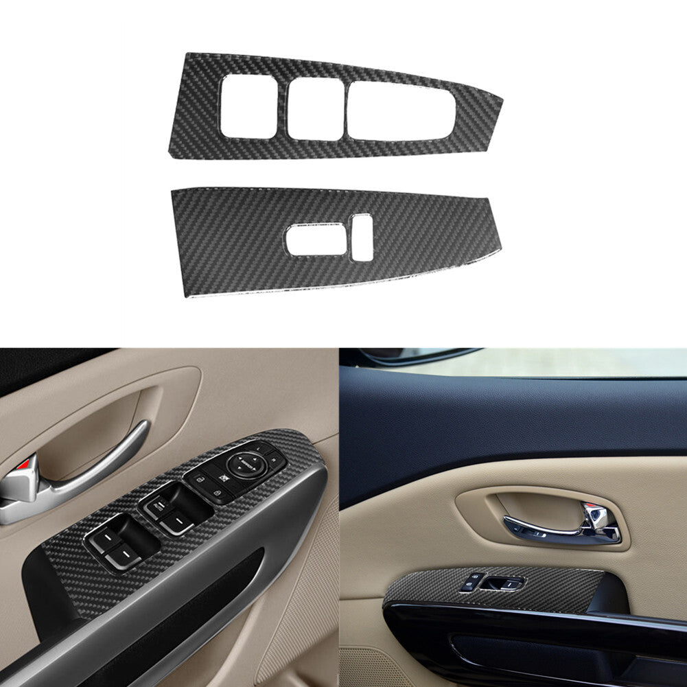 Carbon Fiber Front Door Control W/O Folding Trim Cover for KIA Sedona 2015-2016