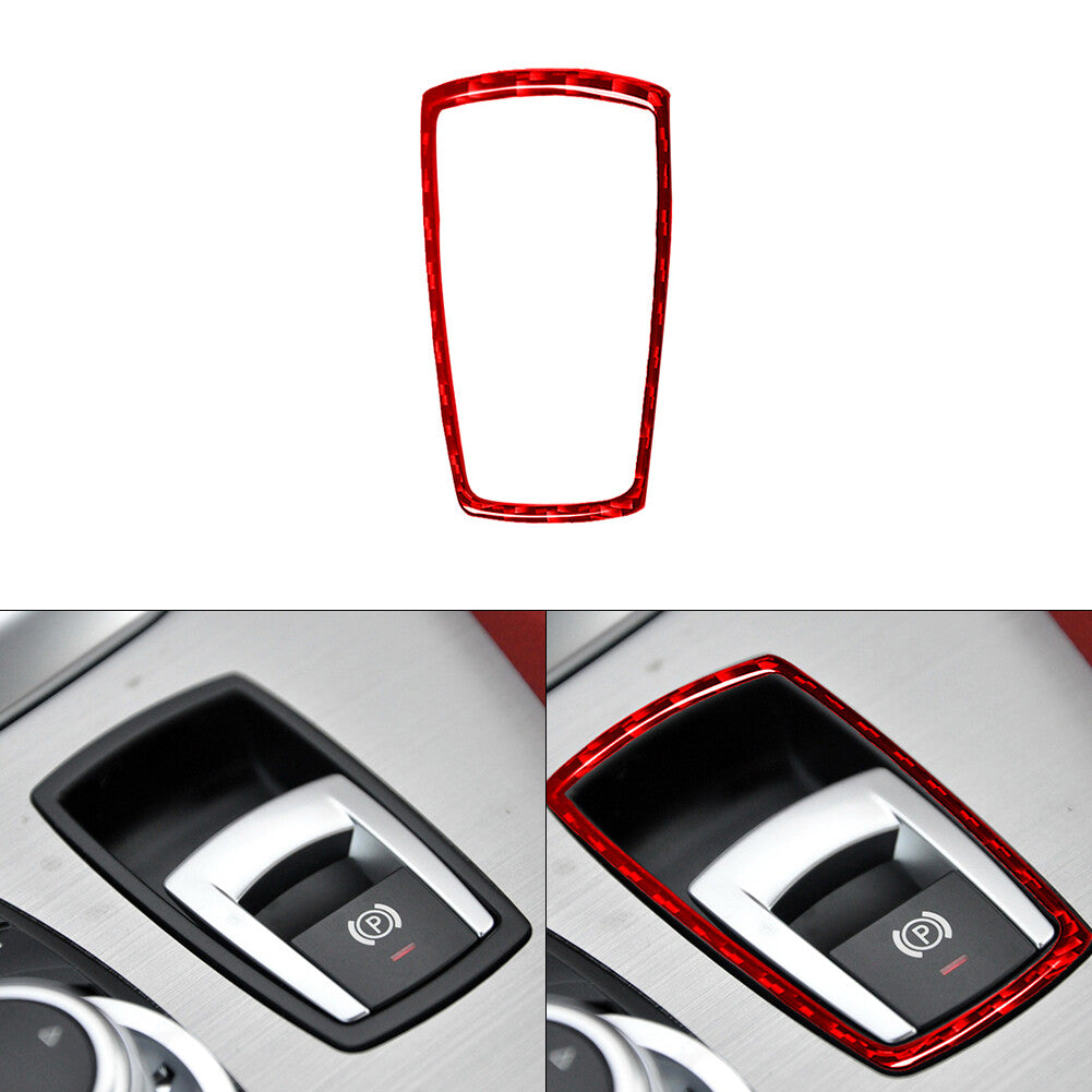 Red Carbon Fiber Electronic Brake Frame Cover Trim for BMW Z4 E89 2009-2016