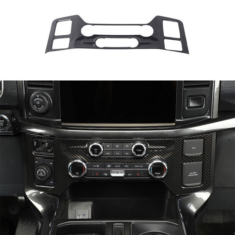 for Ford F150 2021-2023 Carbon Fiber Air Conditioning Switch Panel Cover Trim 1x