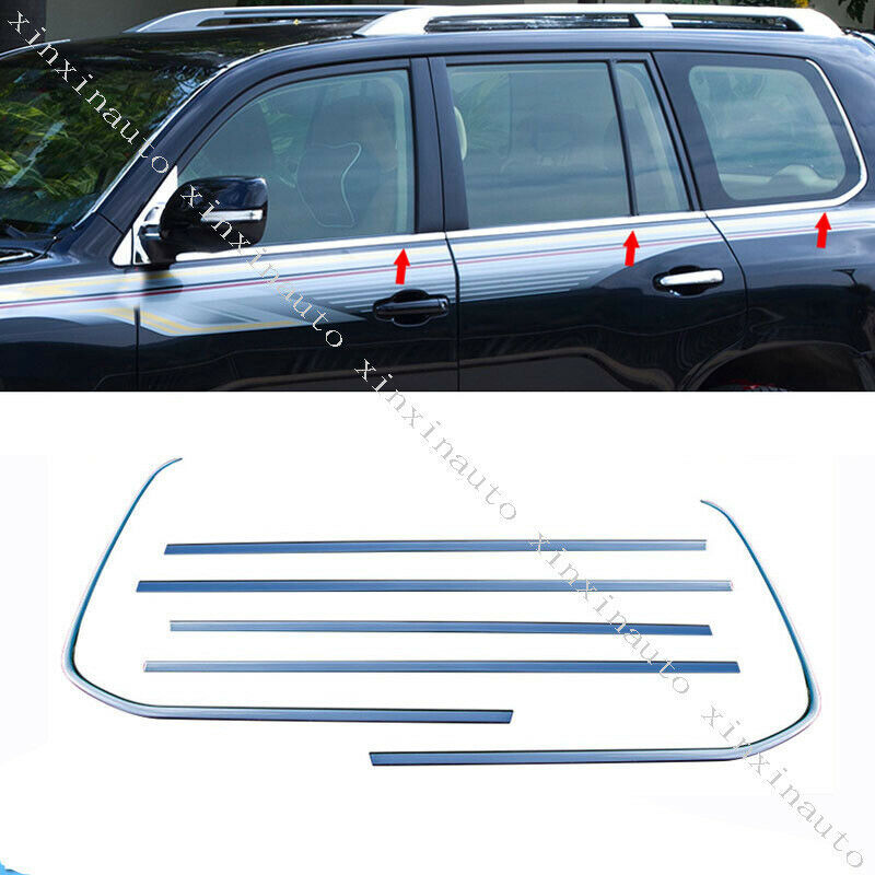 Stainless Car Bottom Window Frame Sill Trim for Toyota for Land Cruiser LC200 08-21