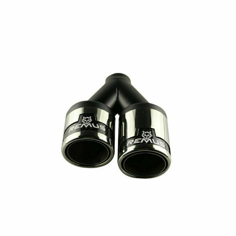 2PC 2'' ID 3.5'' outlet Car Exhaust Pipe Dual End Tips Universal Black Chrome