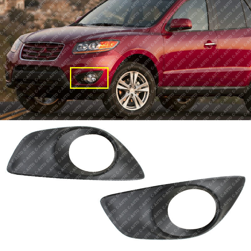 Pair front Left Right bumper fog light cover for Hyundai Santa Fe 2010-2012