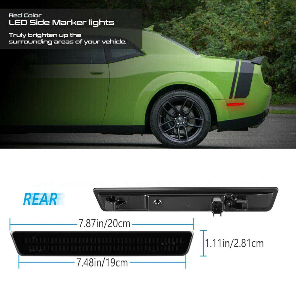White LED marker light behind smoke camera for Dodge for Challenger 2015-2023