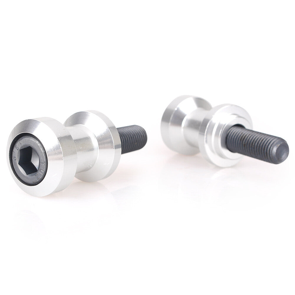 Pair 10mm Silver Swingarm Spools Sliders for KAWASAKI Z750S/R Z1000 ZX-6R ZX-10R