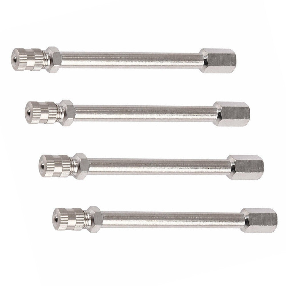 4pcs 100mm Tyre Wheel Valve Extension Extender Cap Metal Stem For Auto Car-Truck