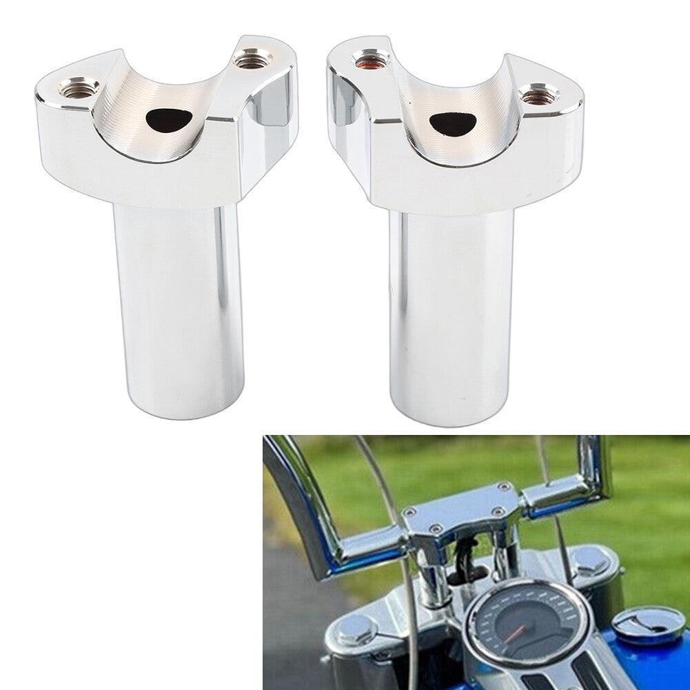 3.5 Straight Handlebar Risers Chrome for Harley 1 Bar Dyna Sportster Softail