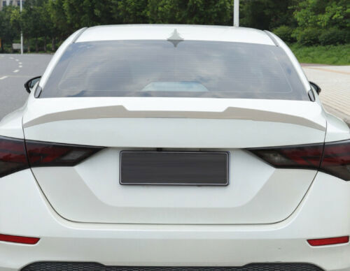 for Nissan Sentra 2020-23 White Rear Spoiler Tail Trunk Lip Wing Bar Cover Trim