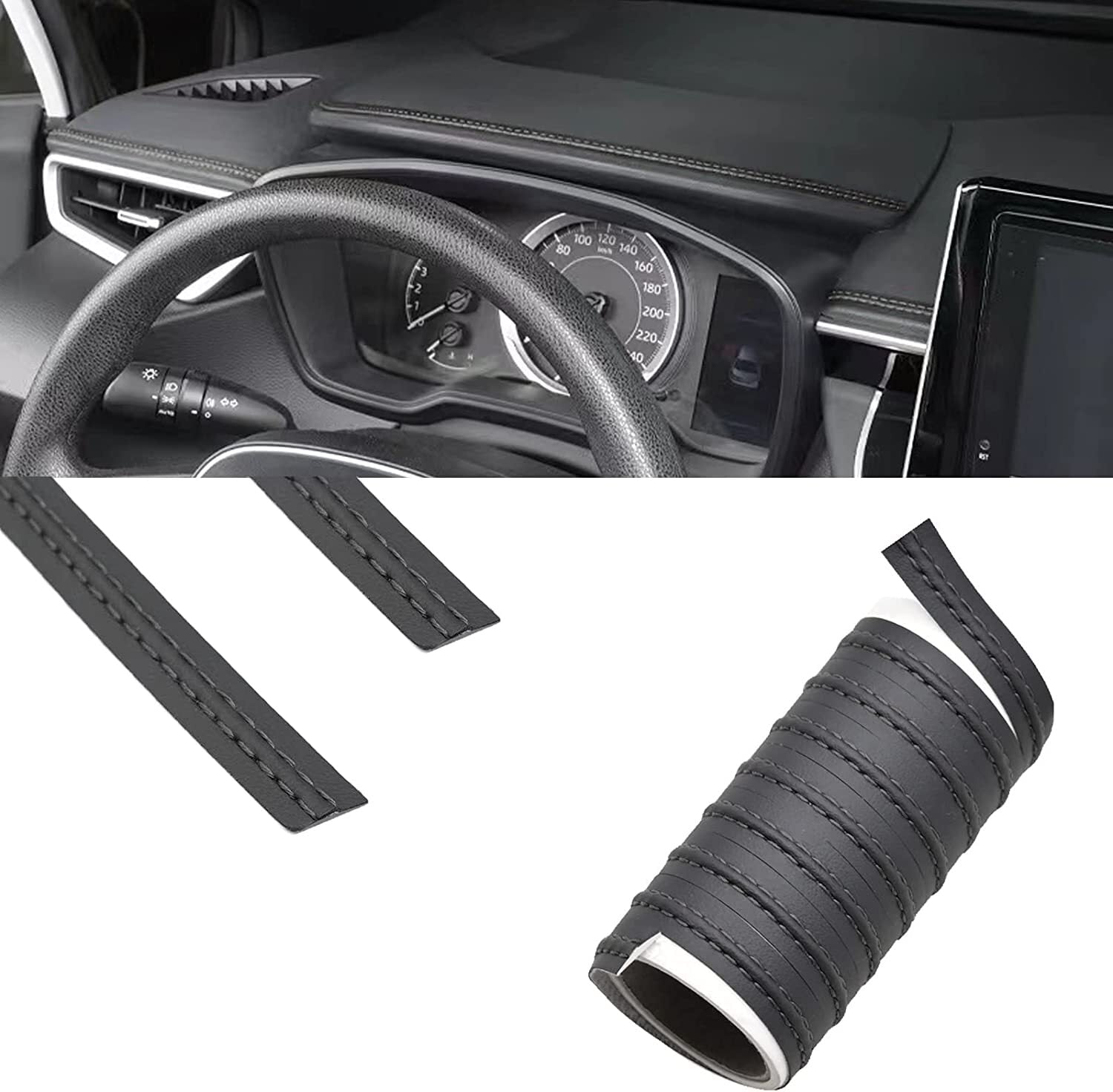 6.6FT Car Interior Trim Strip Door Gap Edge Molding Leather Trim Line Body Decor
