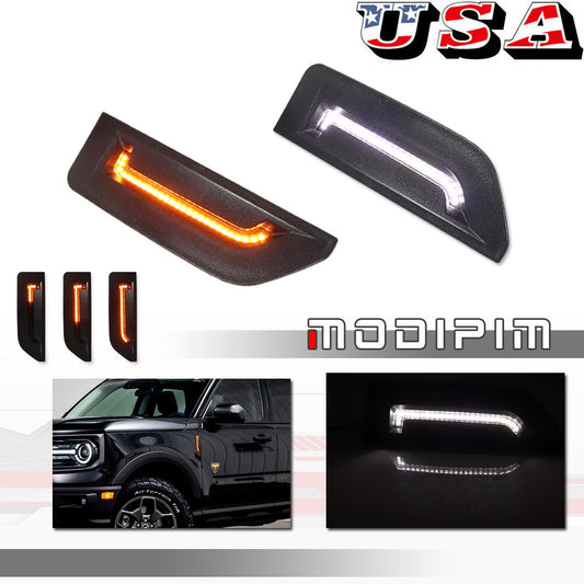 Two LED side marker lights and turn signals suitable for Ford for Mustang Sport 2021-2024