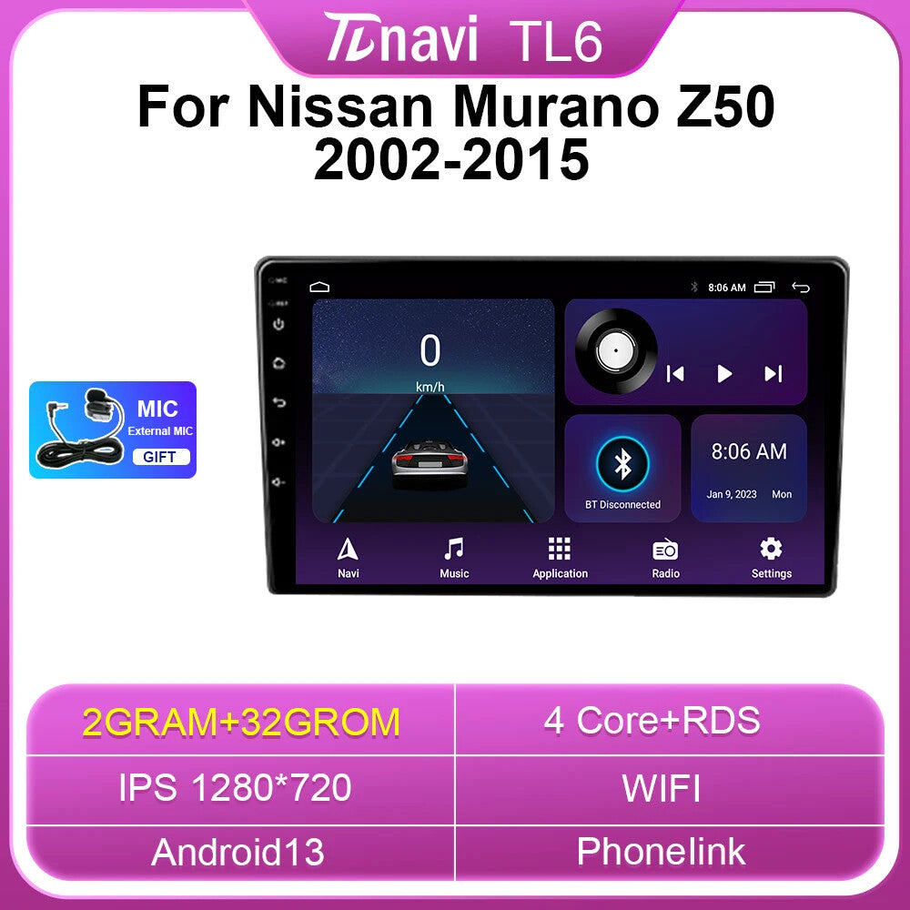 02-15 Android for Nissan Murano Z50 GPS Screen Car Radio Multimedia Video Player