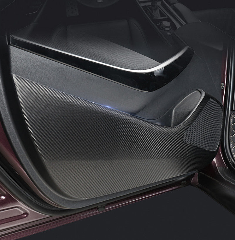 Carbon fiber door Anti Kick Pad Protect Cover trim for Toyota for Corolla 2019-2023