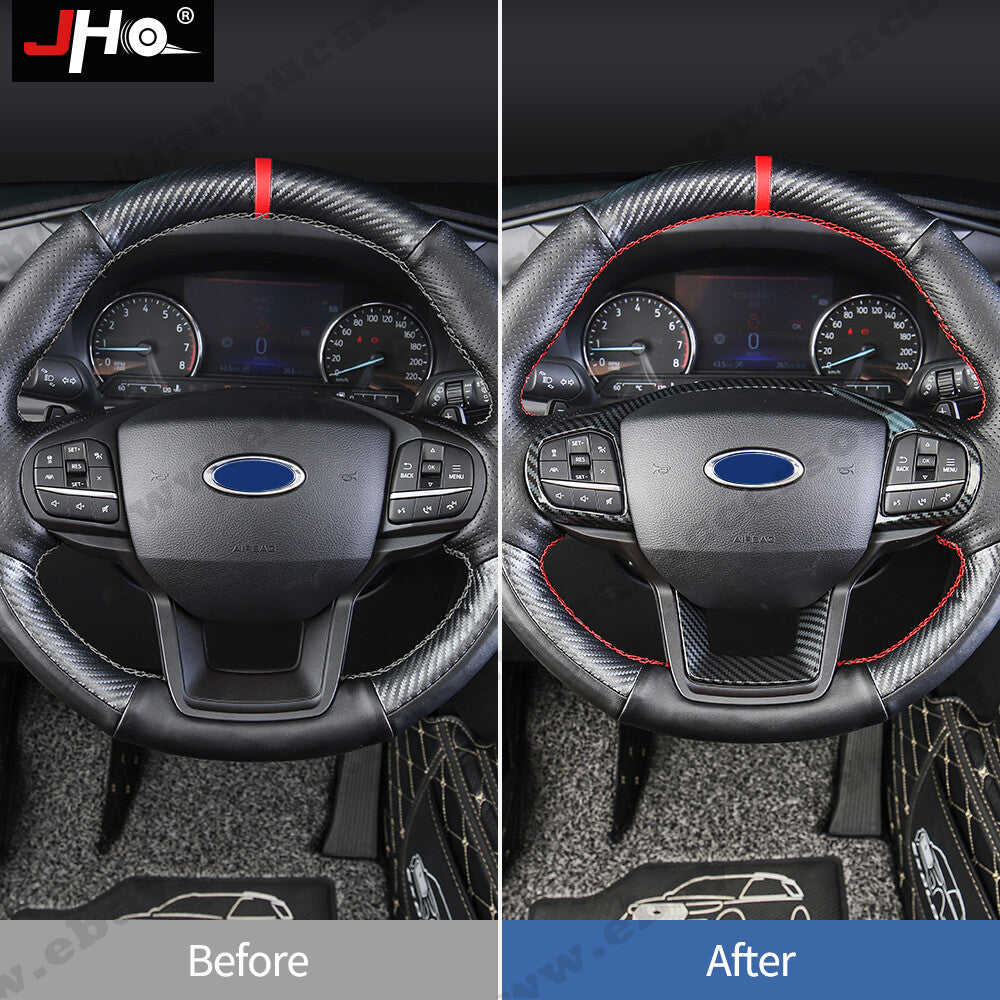 Steering Wheel Switch Button Cover Trim Carbon Fiber for Ford Explorer 2020-2022