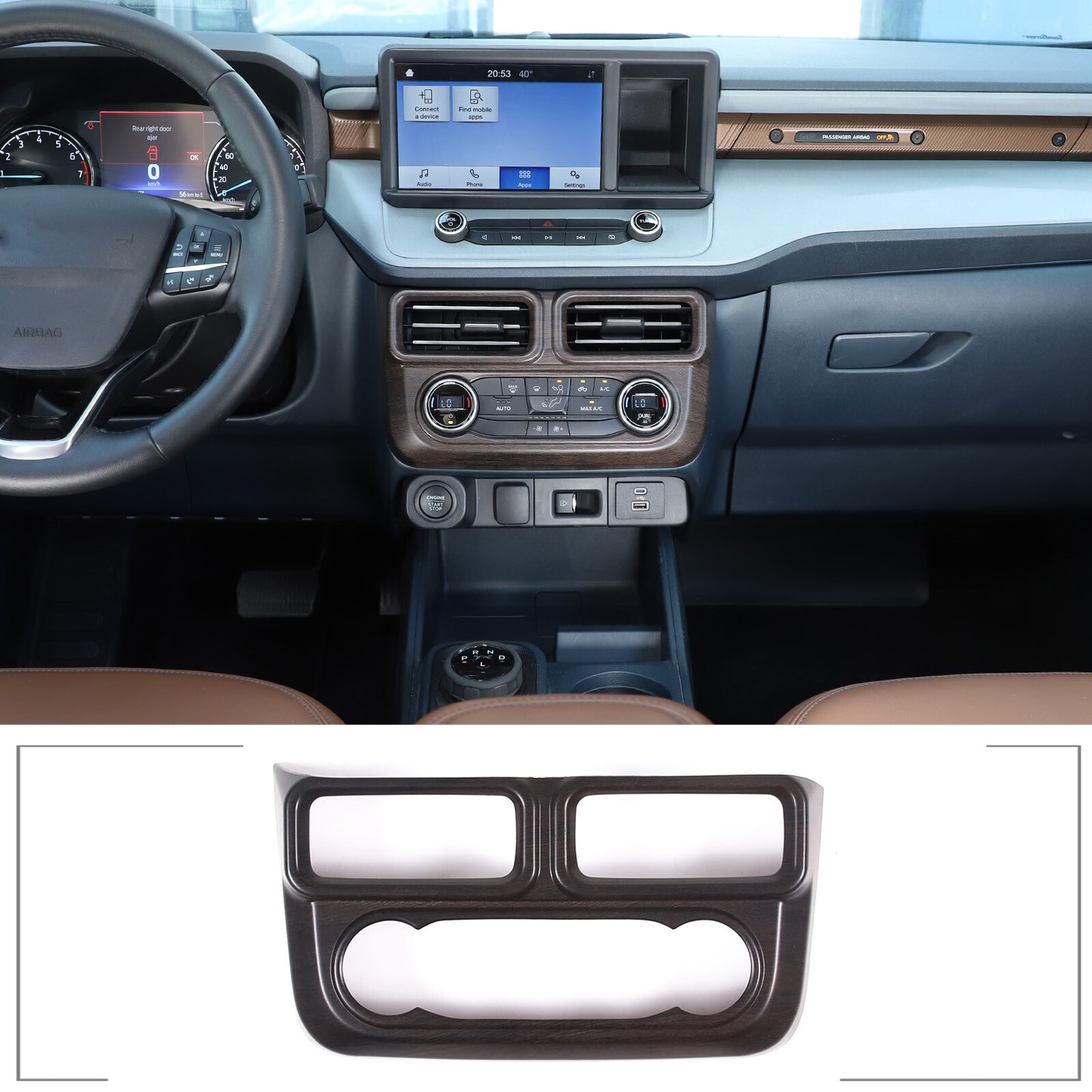 ABS Sport Red Center 4WD Mode Button Frame Trim Cover for Toyota Tendera 2022