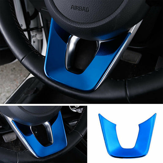 for Kia Seltos 2020-2023 Blue steel Car Steering Wheel U Type Frame Cover Trim