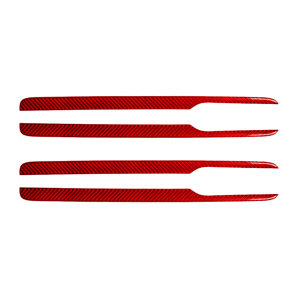 4x Red Carbon Fiber Interior Door Panel Cover Trim for Dodge for Ram 1500 2013-2015