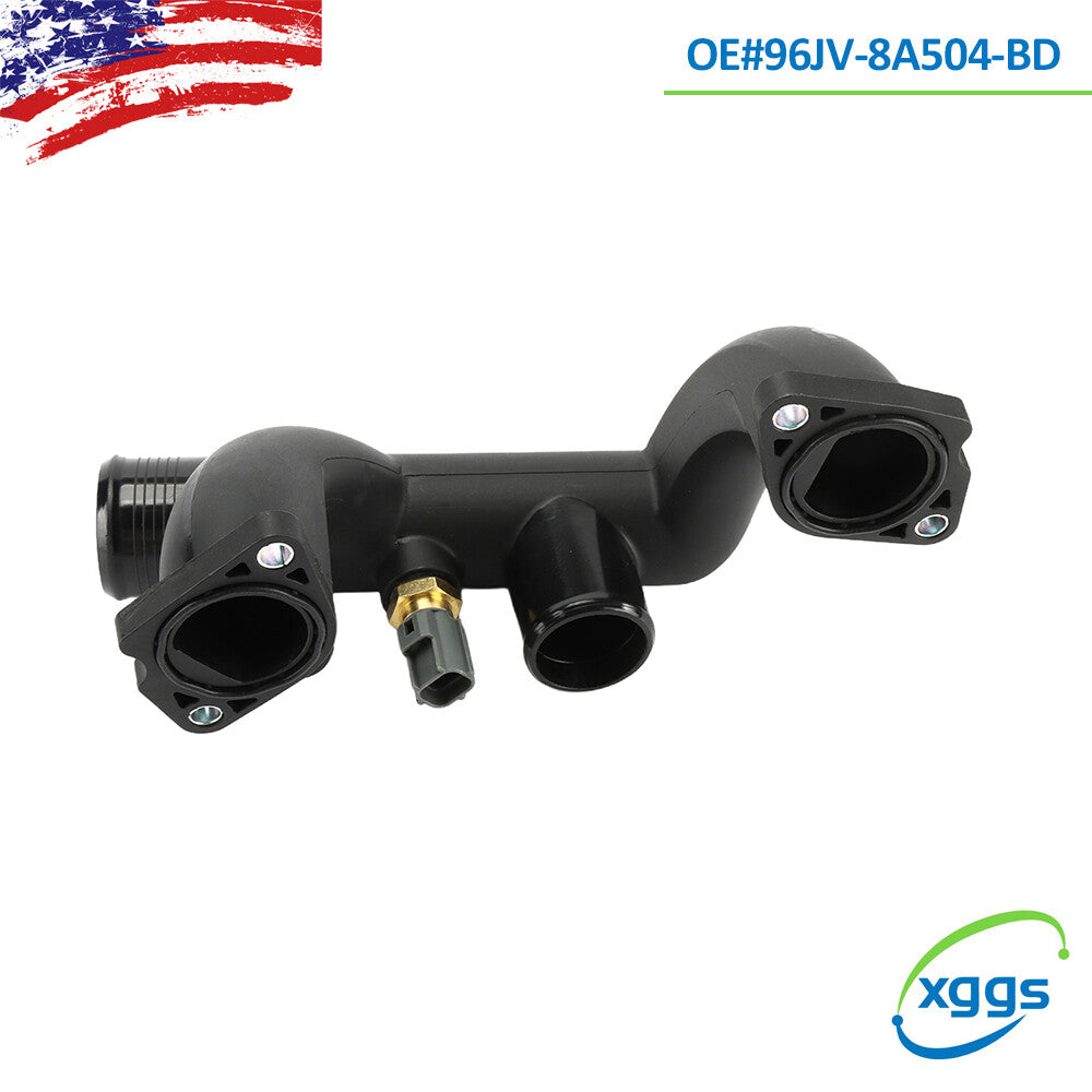 1PC LNA1600AA Thermostat Cover Outlet Pipe w/Sensor for Jaguar XK8 XJR XJ8 4.0L