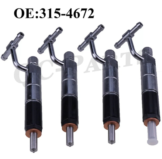 4 Pcs Fuel Injector 315-4672 For Caterpillar Loader 236B3 236B2 w/ Engine 3044C