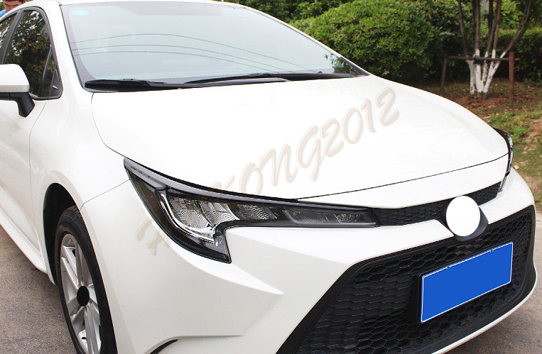 for Toyota for Corolla 2019-2023 Black ABS front Headlight Eyebrow Eyelid Cover Trim