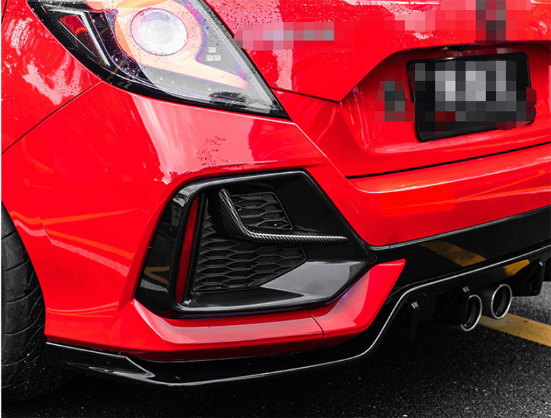 for Honda for Civic Hatchback 2016-2021 Carbon Style Rear Fog Lamp Light Strips Trim