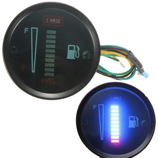 52mm 2 Fuel Level Gauge Car Meter Digital Blue LED Light Automotive General US