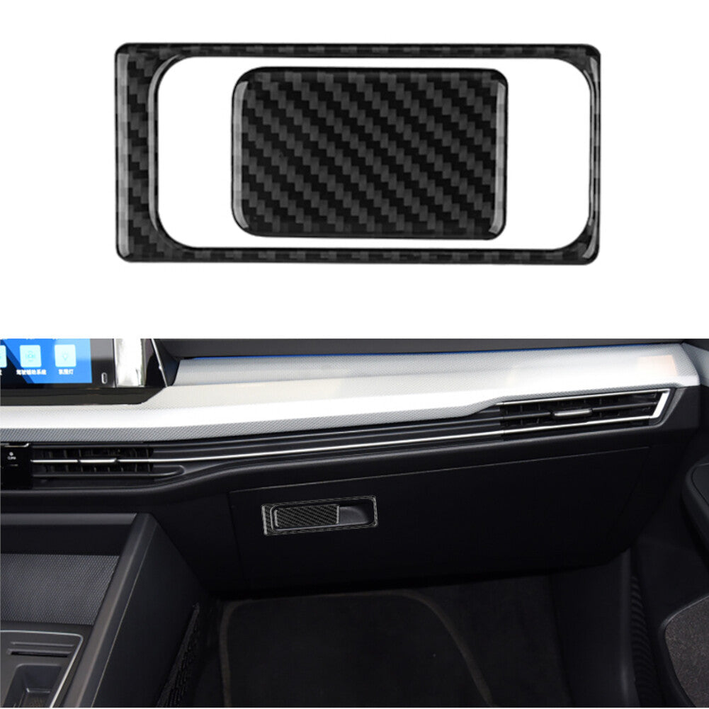 2X Carbon Fibre Button Handle For Glove Box Trim for VW for Golf 8 MK8 GTI 2021