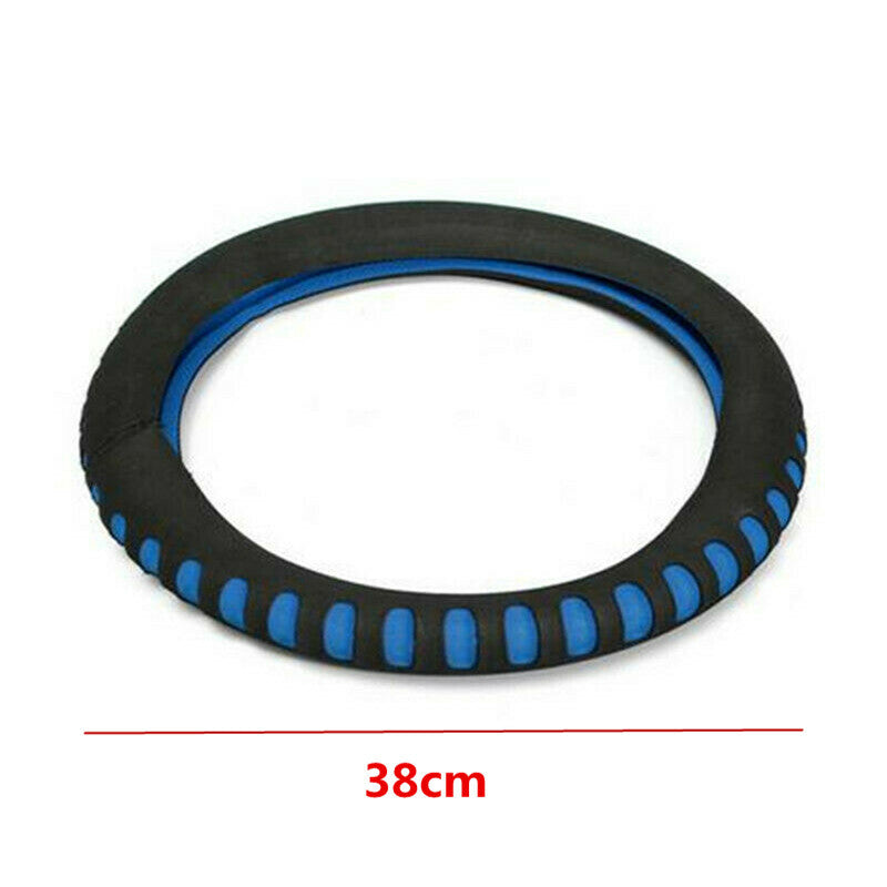 Diameter 38cm Car Steering Wheel Cover Diameter Steering EVA Punching Blue/Black