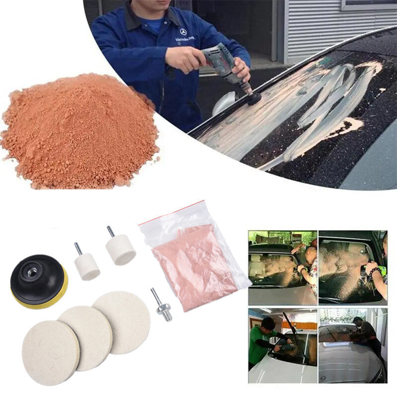 Cars Remove Windscreen Glass Cleaning Scratch Remover Felts Polishing Tool Kit