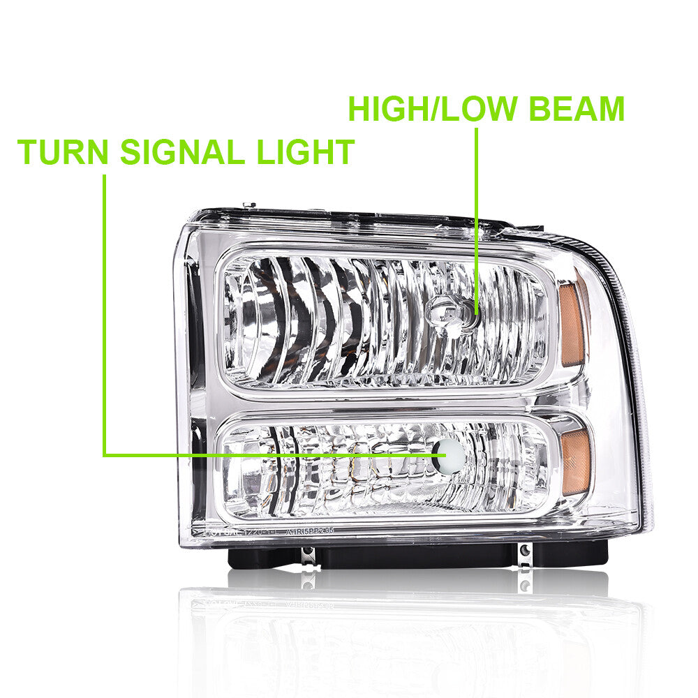 Suitable for 99-04 for Ford Super Duty F-250 F-350 truck travel convertible headlights