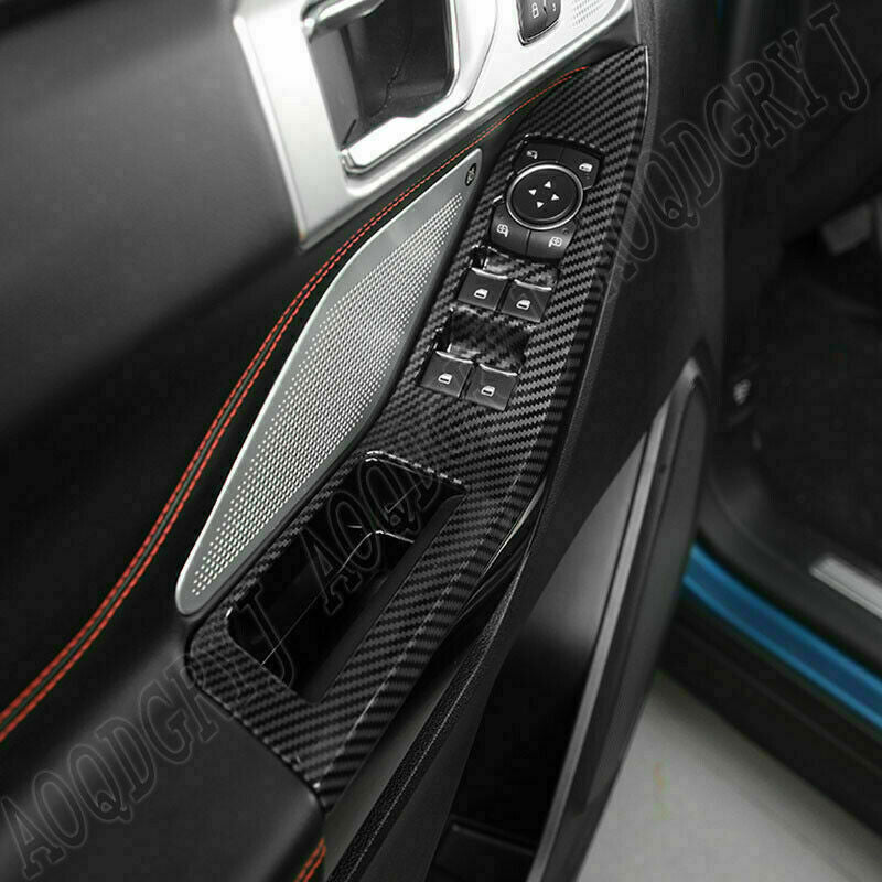 for Ford Explorer 2020-22 Carbon Look Window Lift Switch Button Panel Cover Trim