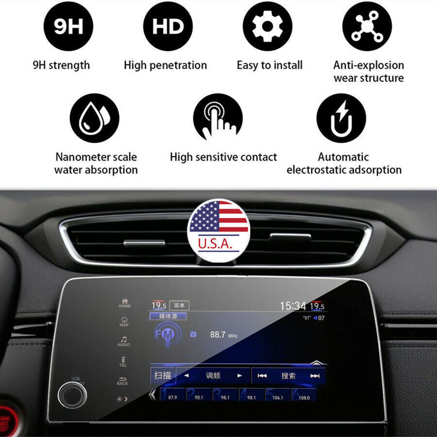 8 Car GPS Display Tempered Glass Clear Screen Protector for Honda for CR-V 2018-21