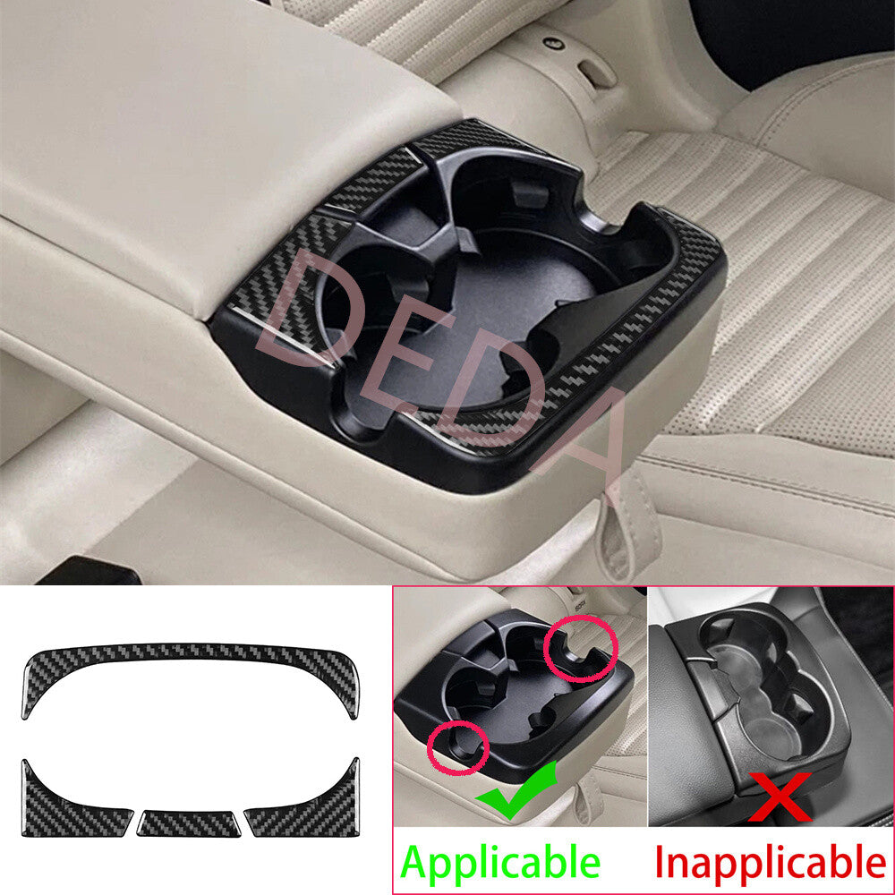 Carbon Fiber Rear Water Cup Holder Trim for Land Rover Discovery Sport 2015-2019