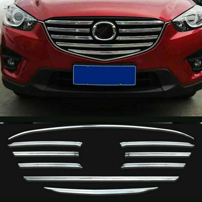 for Mazda CX-5 CX5 2016 Chrome Front Grill Grille Cover Trim Molding Strip 9X