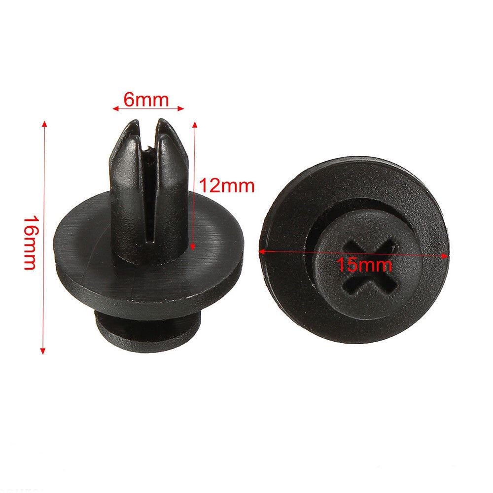 120Pcs 6mm Hole Dia Plastic Panel Trim Clips Car Bumper Door Push Clip Universal