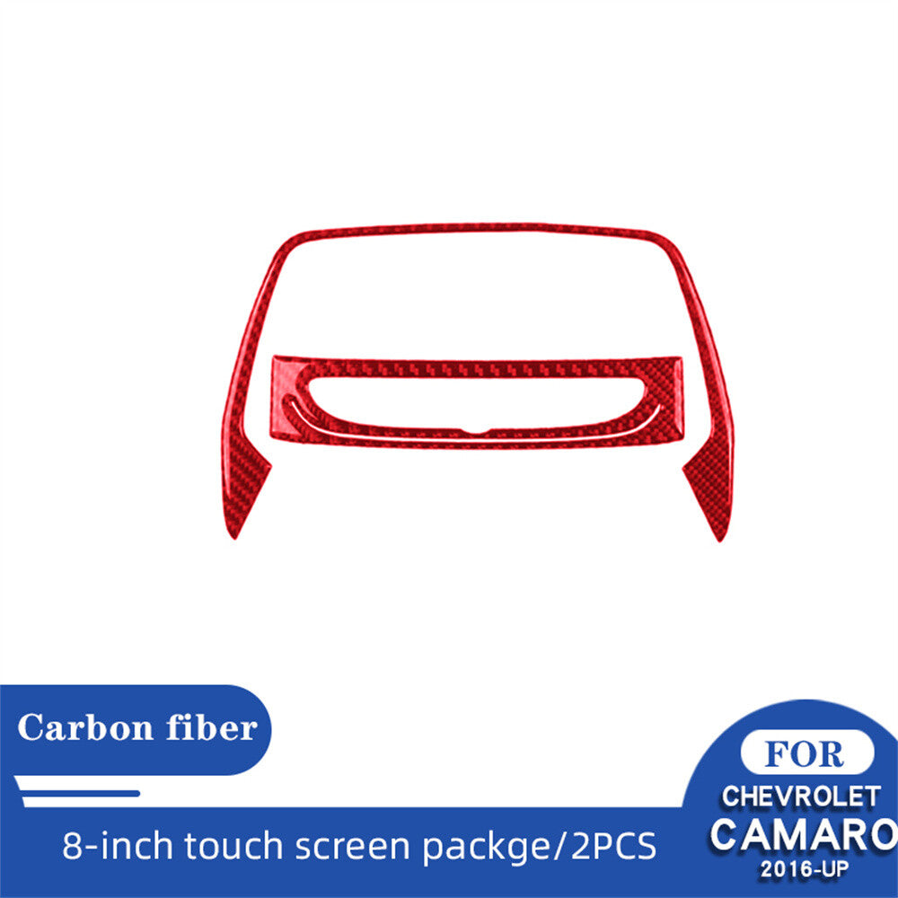 Red Carbon Fiber 8 inch Touch Screen Navigation Cover for Chevrolet Camaro 2016+