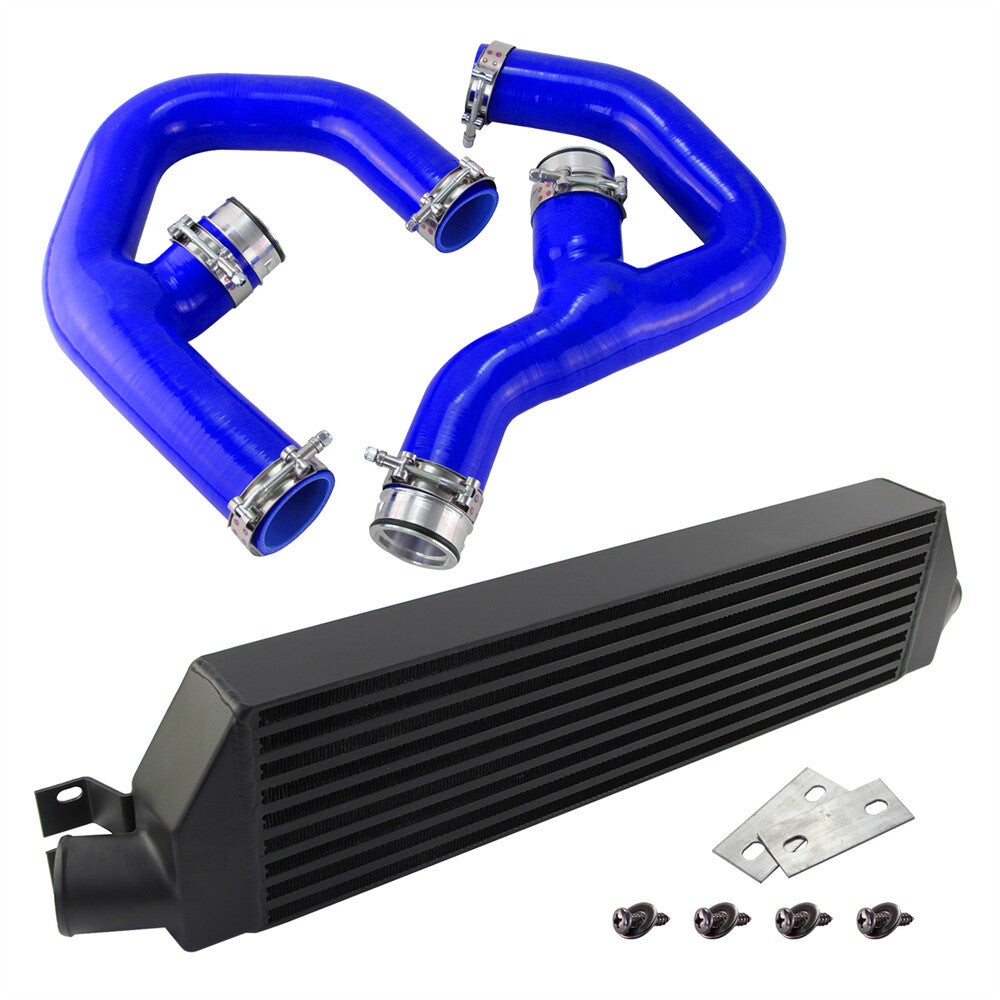 06-2010 for VW for Jetta Gti for Golf A3 Mk5 2.0T Bolt On Turbo Intercooler w/ Pipe Kit Blue