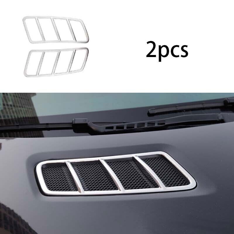 2P Machine Cover Air Outlet Frame Decor for Benz GLE GLS 2016-2019 Steel Chrome