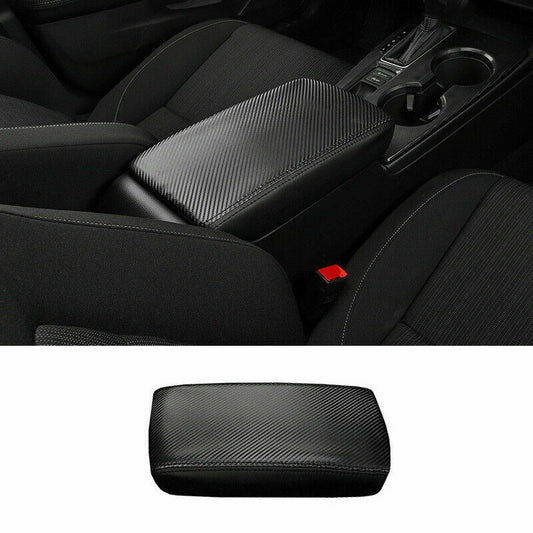 for Honda for Civic 2022-2023 Carbon Fiber Central Armrest Storage Box Cover Leather