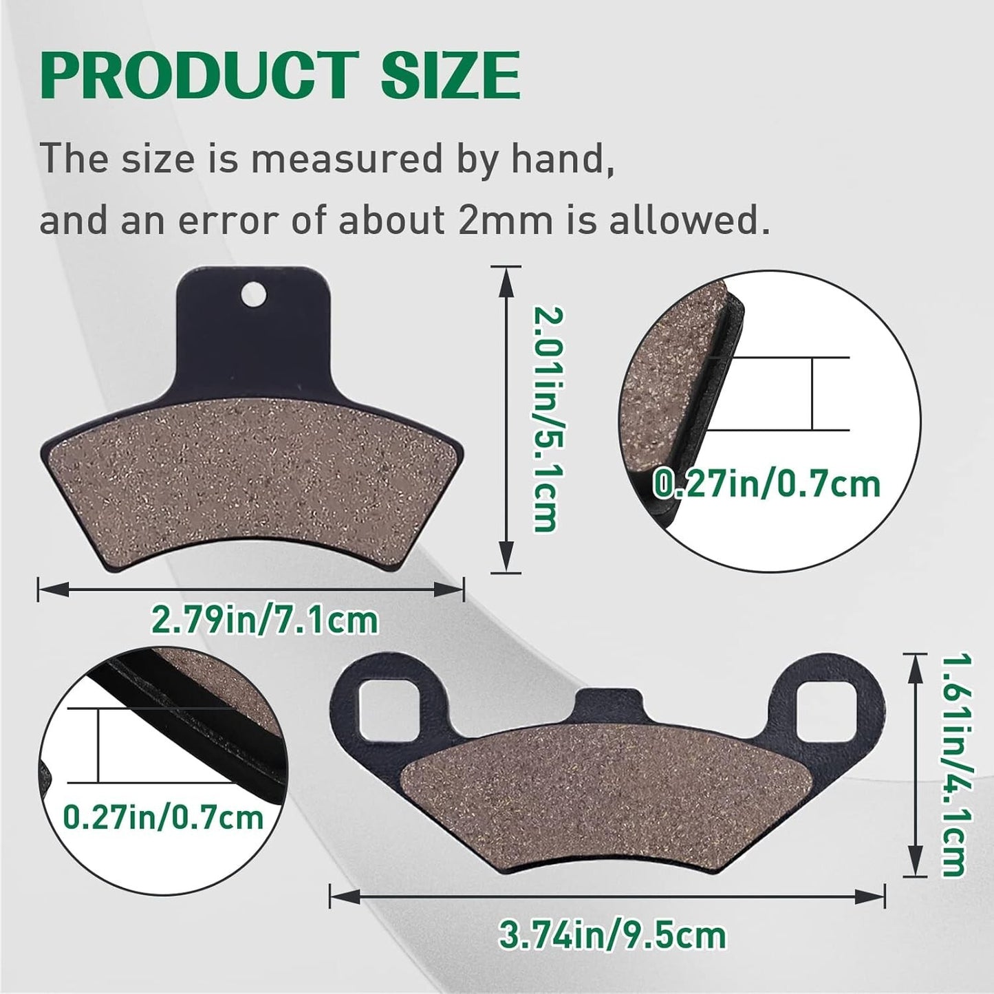 Brake Pads for Polaris Sportsman 335 400 500 Trail Blazer 250 400 Magnum 325 500