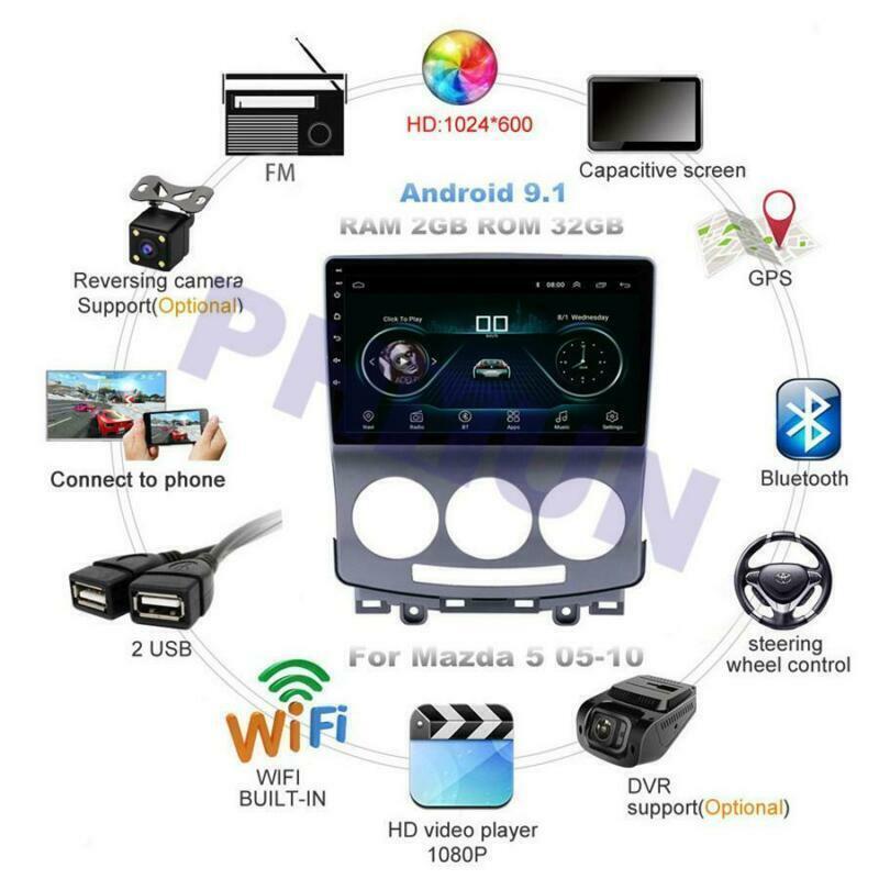 For 2005-10 for Mazda 5 9 Android 9.1 Car Radio Stereo GPS Navigation Player 2+32GB