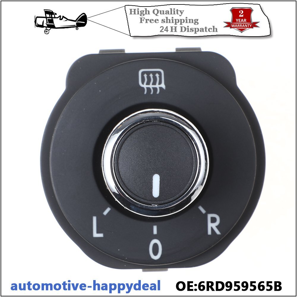 Electric Wing Mirror Adjuster Switch Chrome for VW Polo 6R 2011-2016 6RD959565B