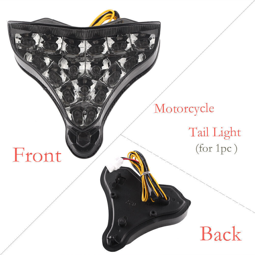 Black LED brake Rear Taillight for Yamaha YZF R1 2009-2013 w/Turn Signal Lamp