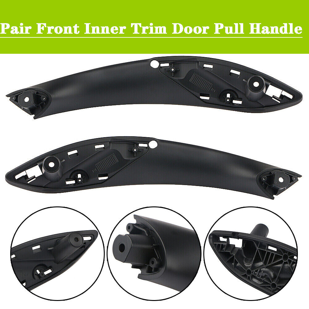 A pair of black interior trim door handle covers for BMW M3 M4 F30 F80 F31 F32 F35