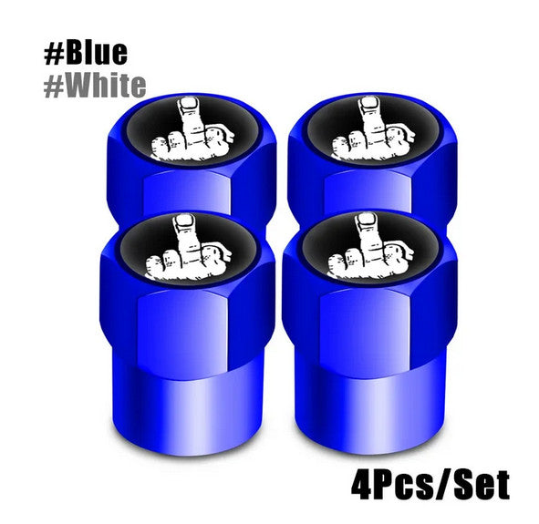 4-piece car tire valve cover rod air dust cover, sky blue, suitable for Mitsubishi .