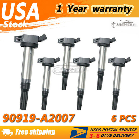 6X Lgnition Coil for TOYOTA for CAMRY RAV4 VENZA for AVALON 90919-A2002 3.5l 90919-A2007