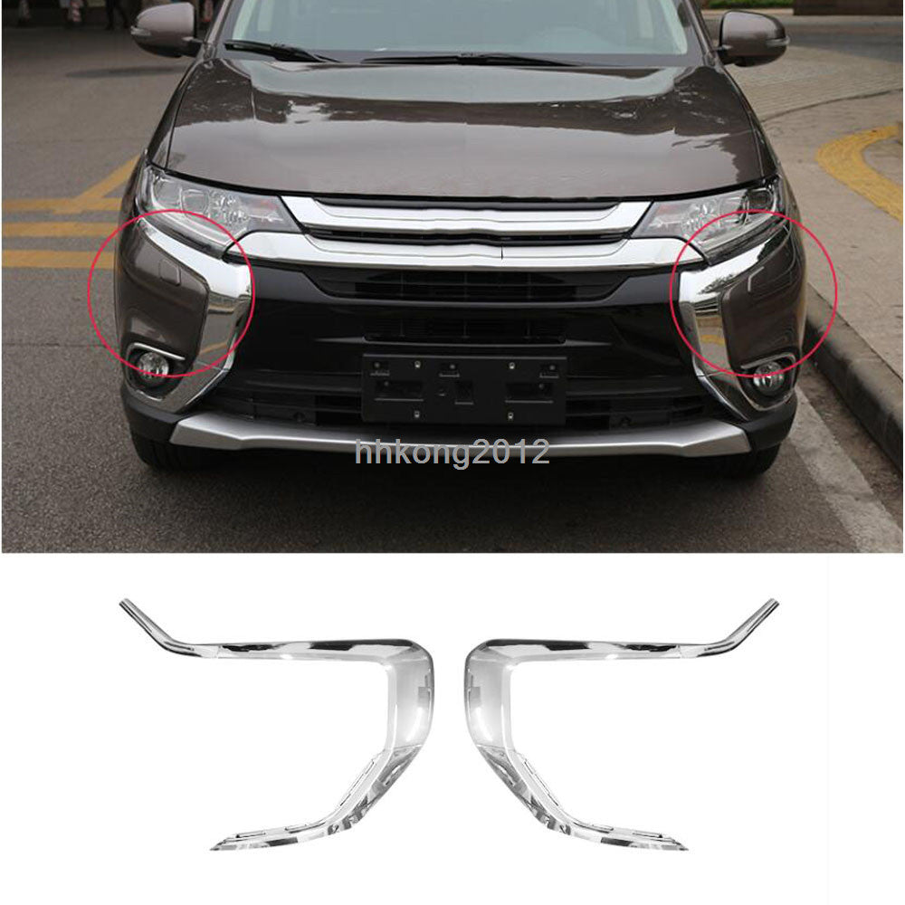 for Mitsubishi Outlander 2016-2020 Front Bumper Grille Side Cover Trim Chrome 6x
