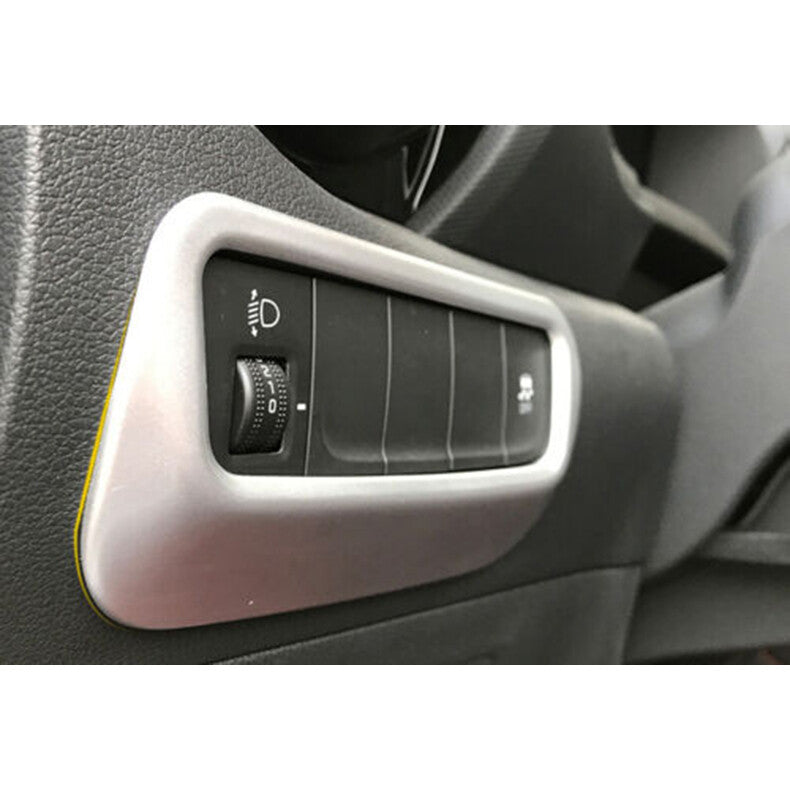for Hyundai Kona 2018-2021 Silver Headlight Switch Button Frame Cover Trim